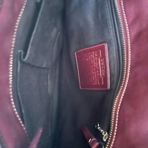 COACH Gallery Burgundy Patent Leather Wingtip Tote Purse G0773 - F11519 - Picture 5 of 8